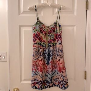 Multi-colored zipper dress with pockets!
